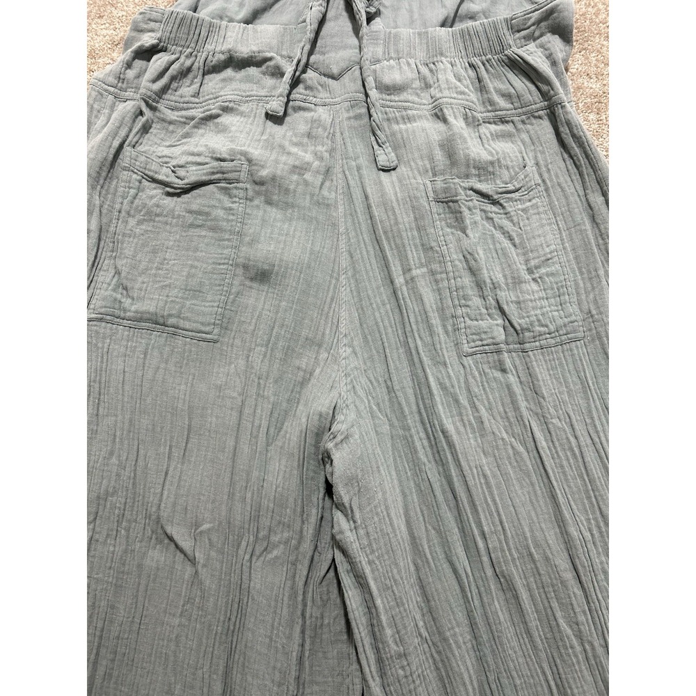 Natural Life Women's XL Dakota Tie Overall Gauze Grayish Blue Boho Wide Leg - Picture 10 of 10